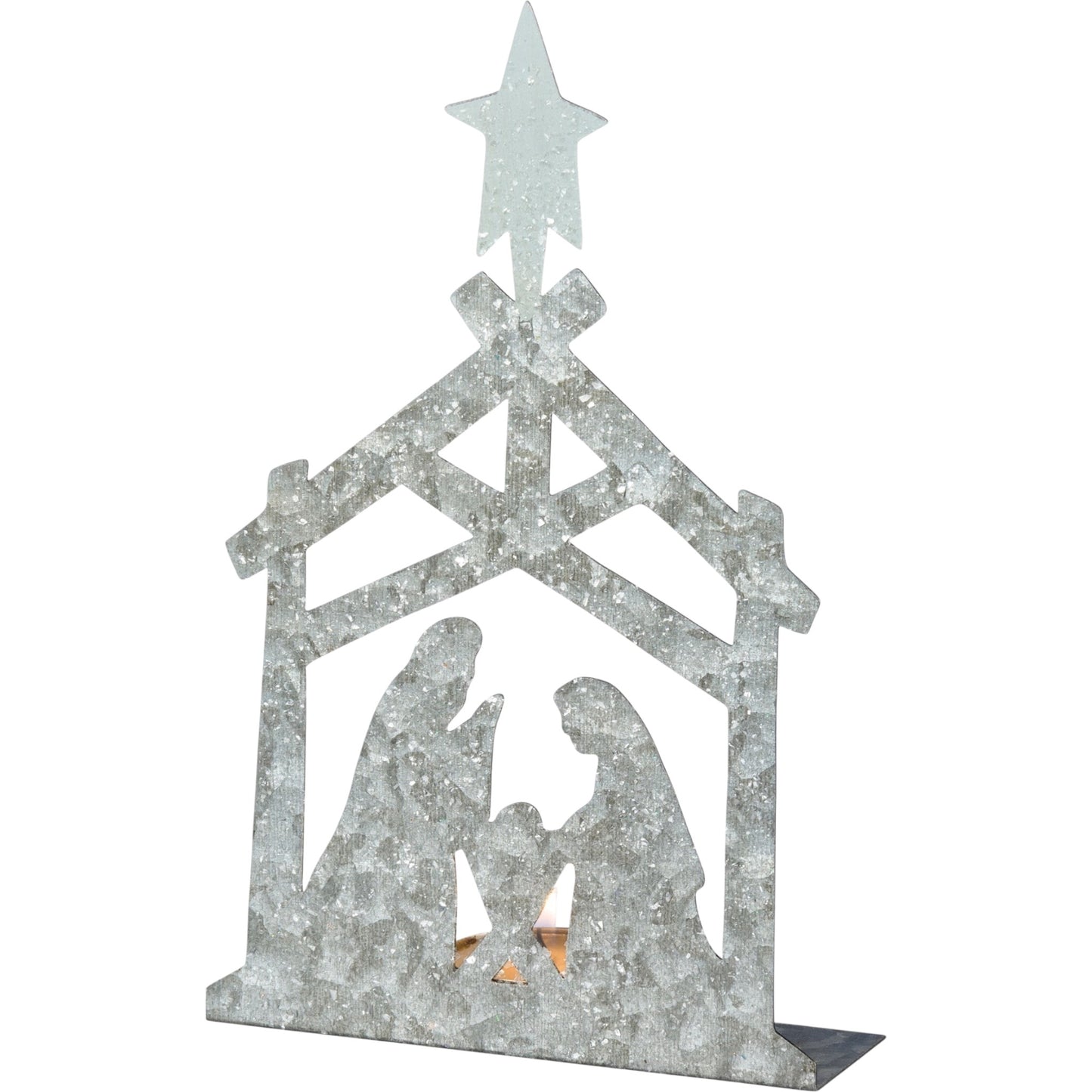 Galvanized Metal Manger Scene SB (PbK1)