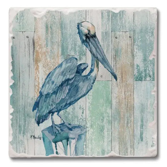 Muted Watercolor - Pelican Absorbent Coaster (CGL)