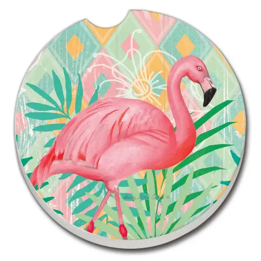 Tropical Flamingo Absorbent Car Coaster (CGL)