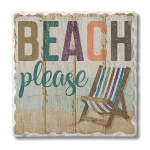 Beach Sayings - Beach Please Absorbent Coaster (CGL)