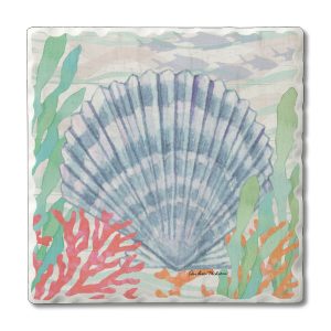 Underwater Scallop Shell Absorbent Coaster (CGL)