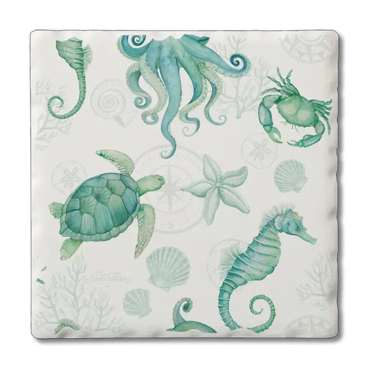 Green Sealife Absorbent Coaster (CGL)