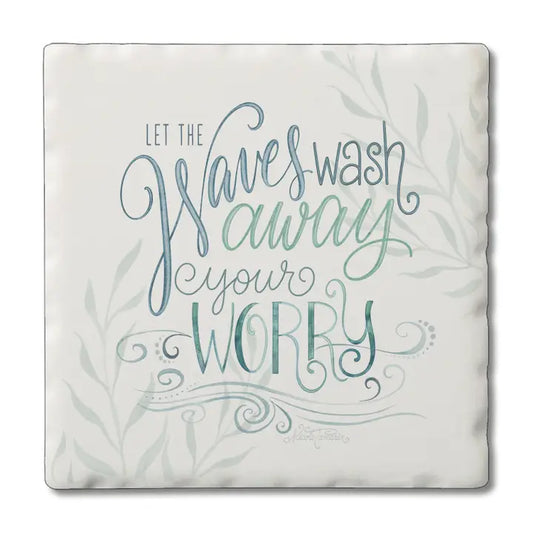 Waves Wash Away Absorbent Coaster (CGL)