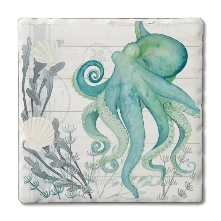 Green Octopus Absorbent Coaster (CGL)