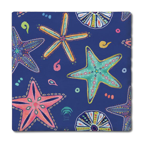 Dark Starfish Absorbent Coaster (CGL)