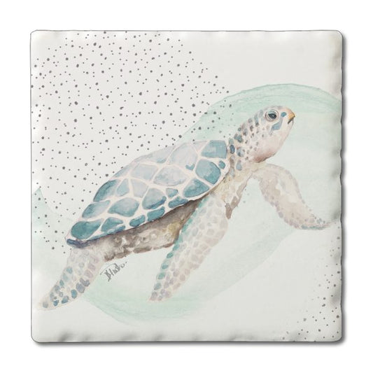 Pastel Sea Turtle Absorbent Coaster (CGL)