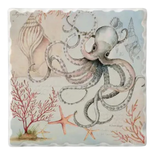 Muted Sea Life - Octopus Absorbent Coaster (CGL)