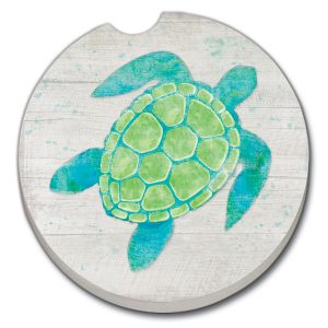 Green Sea Turtle Absorbent Car Coaster (CGL)