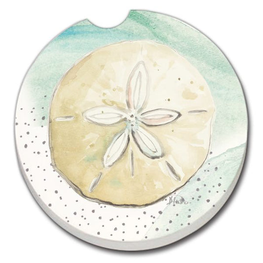 Sand Dollar v2 Absorbent Car Coaster (CGL)