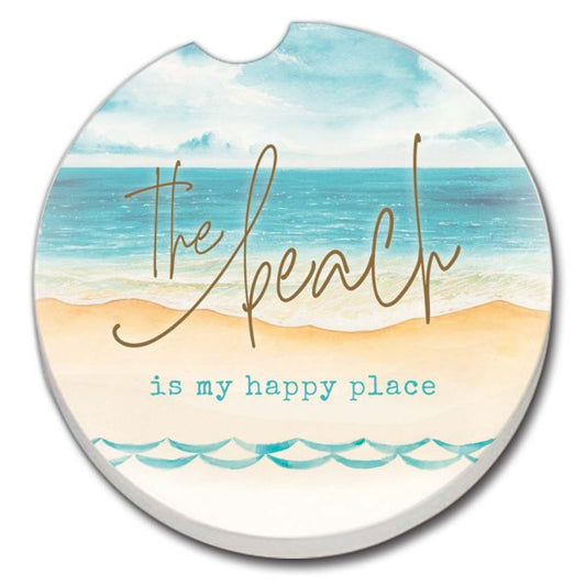 Happy Place Absorbent Car Coaster (CGL)