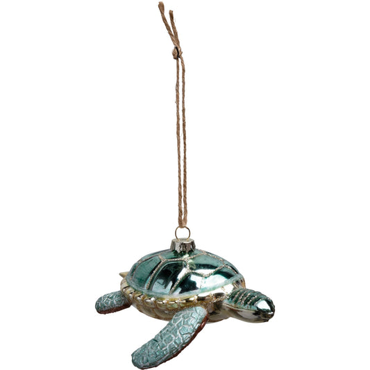 Sea Turtle Glass Ornament (PbK1)