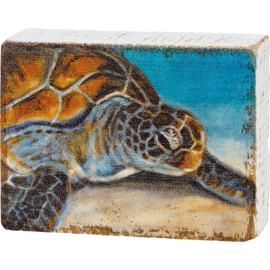 Sea Turtle Block Sign (PbK1)