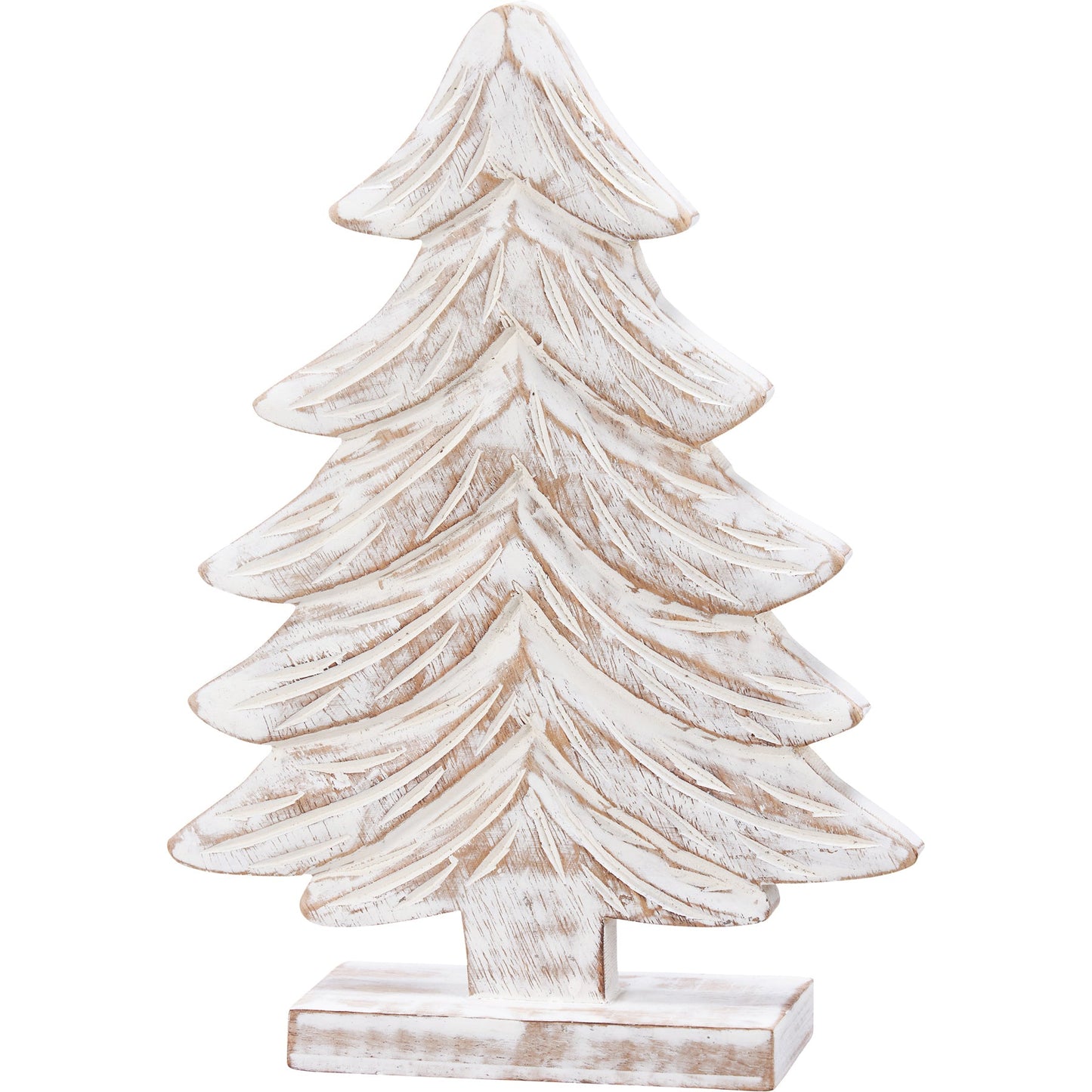 Whitewashed Carved Christmas Tree (PbK1)