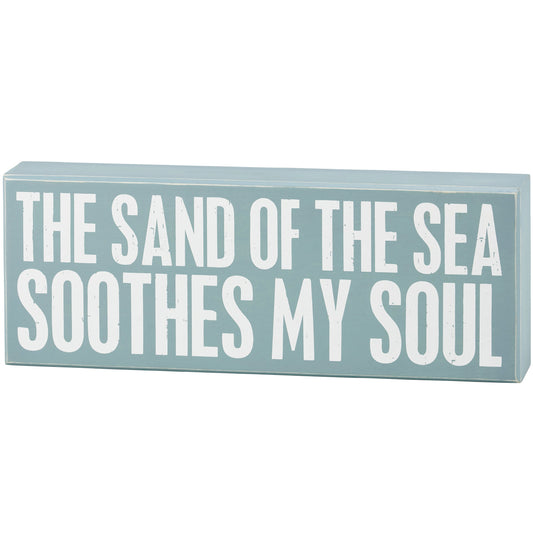 Sand of the Sea 12x4.5 Wood Box Sign (PbK3)