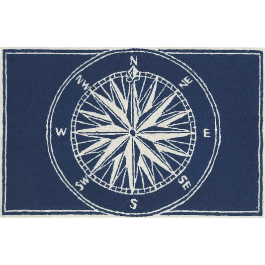 Navy Compass 20x30 Indoor Outdoor Rug (TOI)