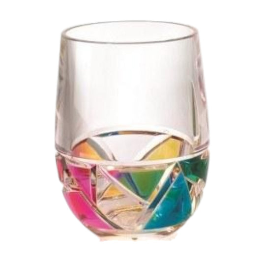 Rainbow Acrylic Stemless Wine Glass 10oz (MII)