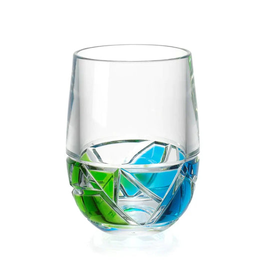 Coatal Blues Acrylic Stemless Wine Glass 10oz (MII)