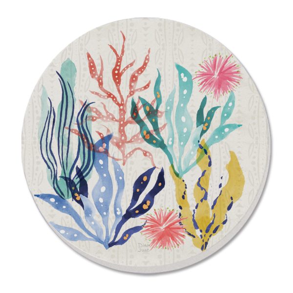 Round Coral Brights Absorbent Coaster (CGL)