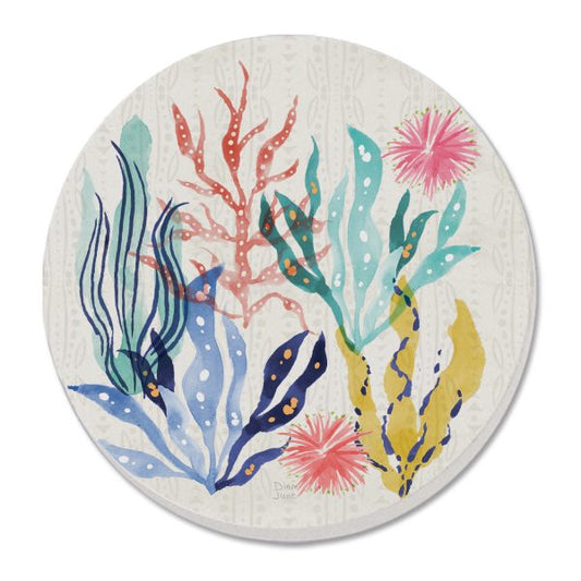 Round Coral Brights Absorbent Coaster (CGL)