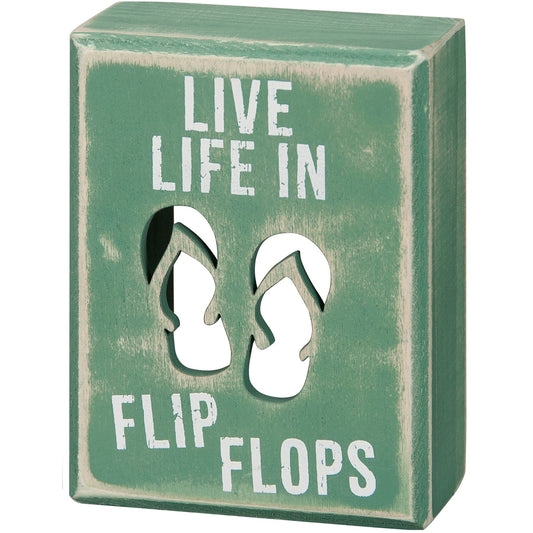 Flip Flops – Cut Out 3x4 Wood Box Sign (PbK3)