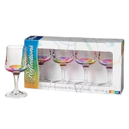 Acrylic Wine Glass Reflections Rainbow Box Set of 4 - 8oz (MII)