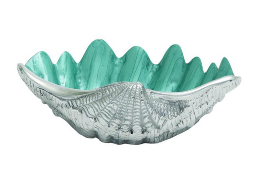 Aluminum Aqua Enamel Shell Bowl 9x12