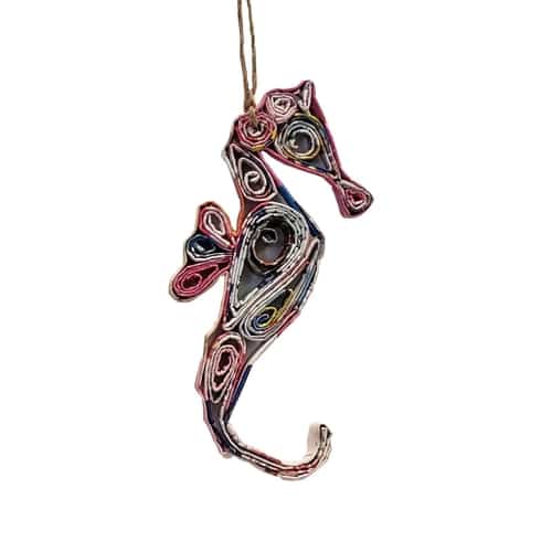 Seahorse Ornament Handmade from Recyled Magazines (TUPC)