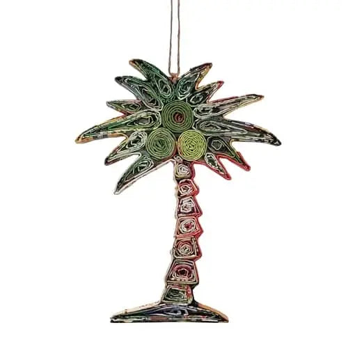 Large Palm Tree Ornament Handmade from Recyled Magazines (TUPC)