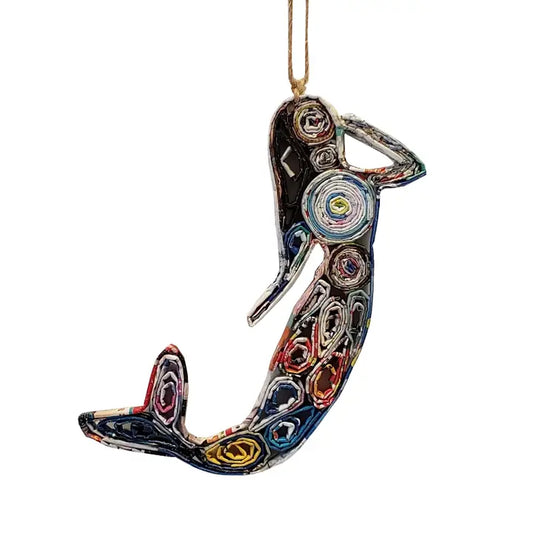 Mermaid Ornament Handmade from Recyled Magazines (TUPC)