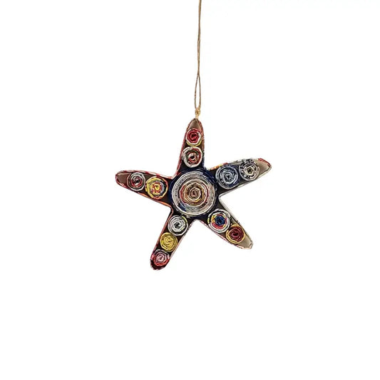 Starfish Ornament Handmade from Recyled Magazines (TUPC)