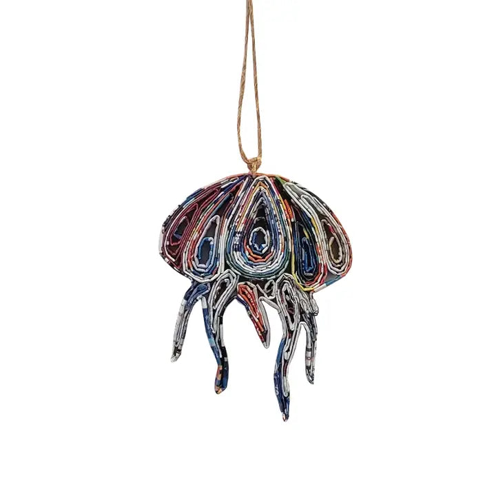 Jellyfish Ornament Handmade from Recyled Magazines (TUPC)