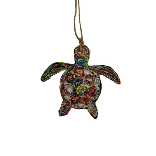 Turtle Ornament Handmade from Recyled Magazines (TUPC)