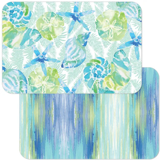 Blue/Green Shells Plastic Placemat  (CGL)