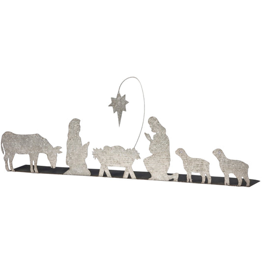 Galvanized Metal Nativity Scene 24" (PbK1)