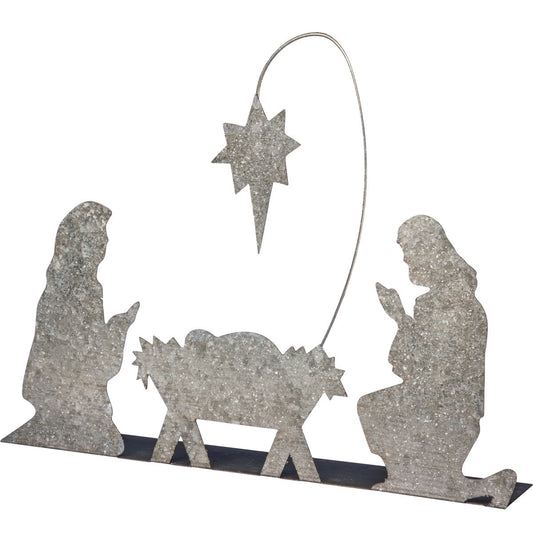 Galvanized Chrsitmas Holy Family (PbK1)