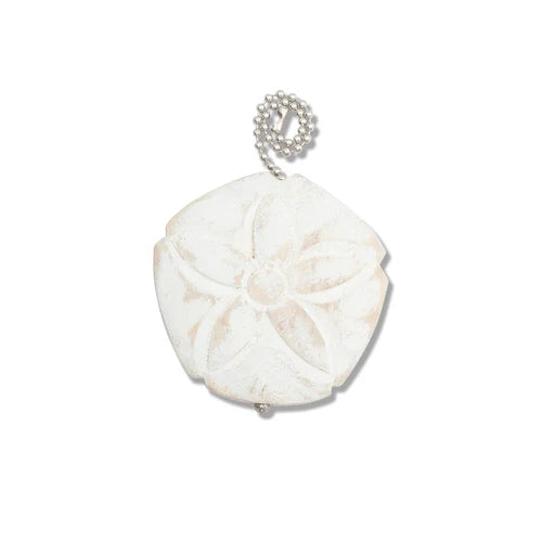 White Washed Sand Dollar Wood Fan Pull (TID1)