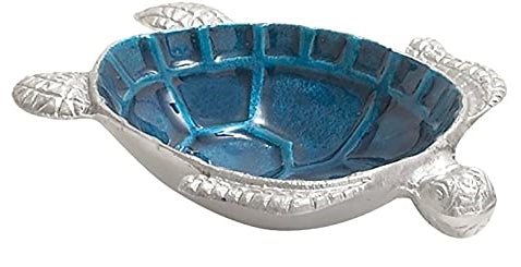 Aluminum Enamel Sea Turtle 8" Blue Tray