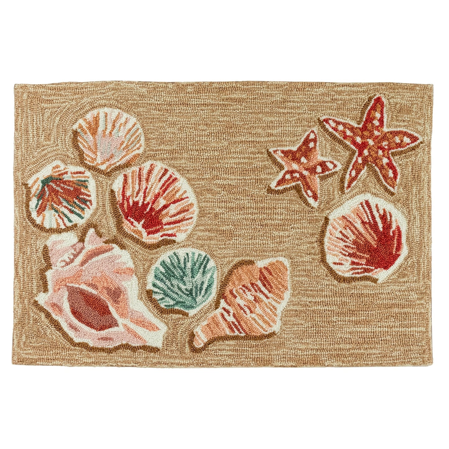 Tan Shells 20x30 Indoor Outdoor Rug (TOI)