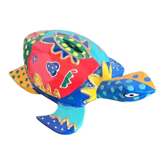 Bight Painted Sea Turtle Wood Bank (Colors & designs will vary) (WSGM)