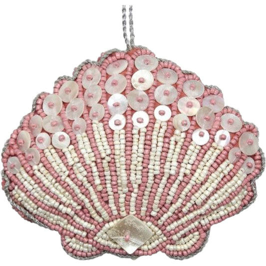 Scallop Coral Beaded & Mother of Pearl Ornament (HSS)