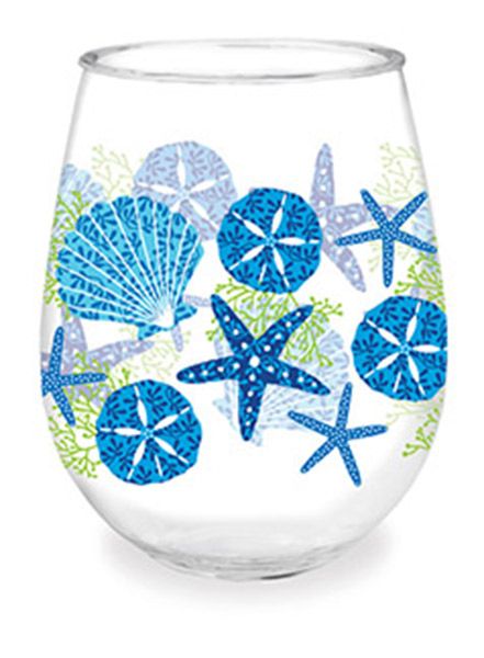 Blue Shells Acrylic Wine Glass (CSI)