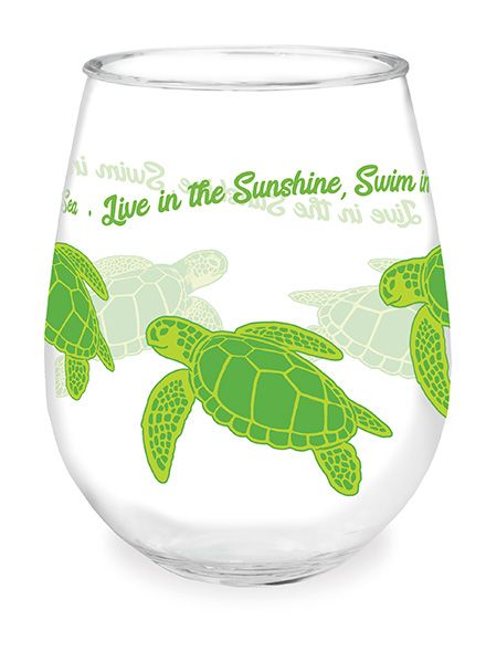 Green Sea Turtles Acrylic Wine Glass (CSI)