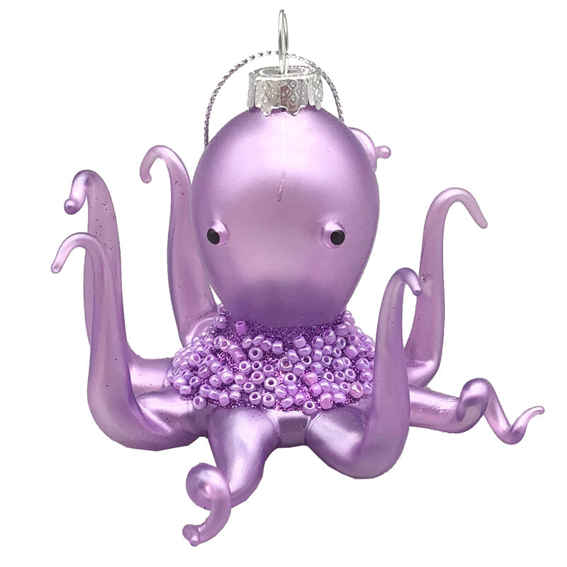 Glass Purple Octopus Ornament (CBI)