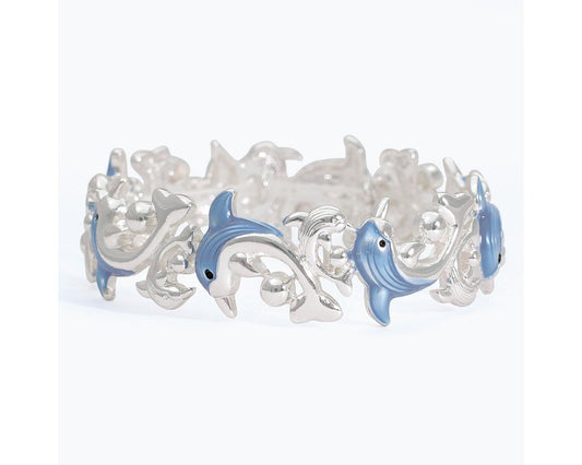 Silver & Blue Dolphins Bracelet (PBB)