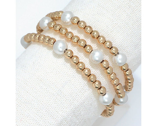 Gold Beads & Pearls Bracelets (PBB)