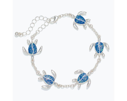 Blue Sparkley Turtle Bracelet (PBB)