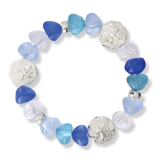 Sea Glass w/ Sanddollar Bracelet (PBB)