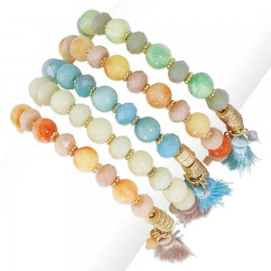 Pastel Stones w/ Tassel (various colors) Bracelet (PBB)