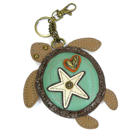 Sea Turtle Coin or Key Fob Purse 5"x5" (CHB)