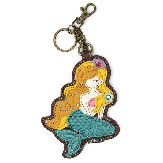 Sitting Mermaid Coin or Key Fob Purse 5"x5" (CHB)